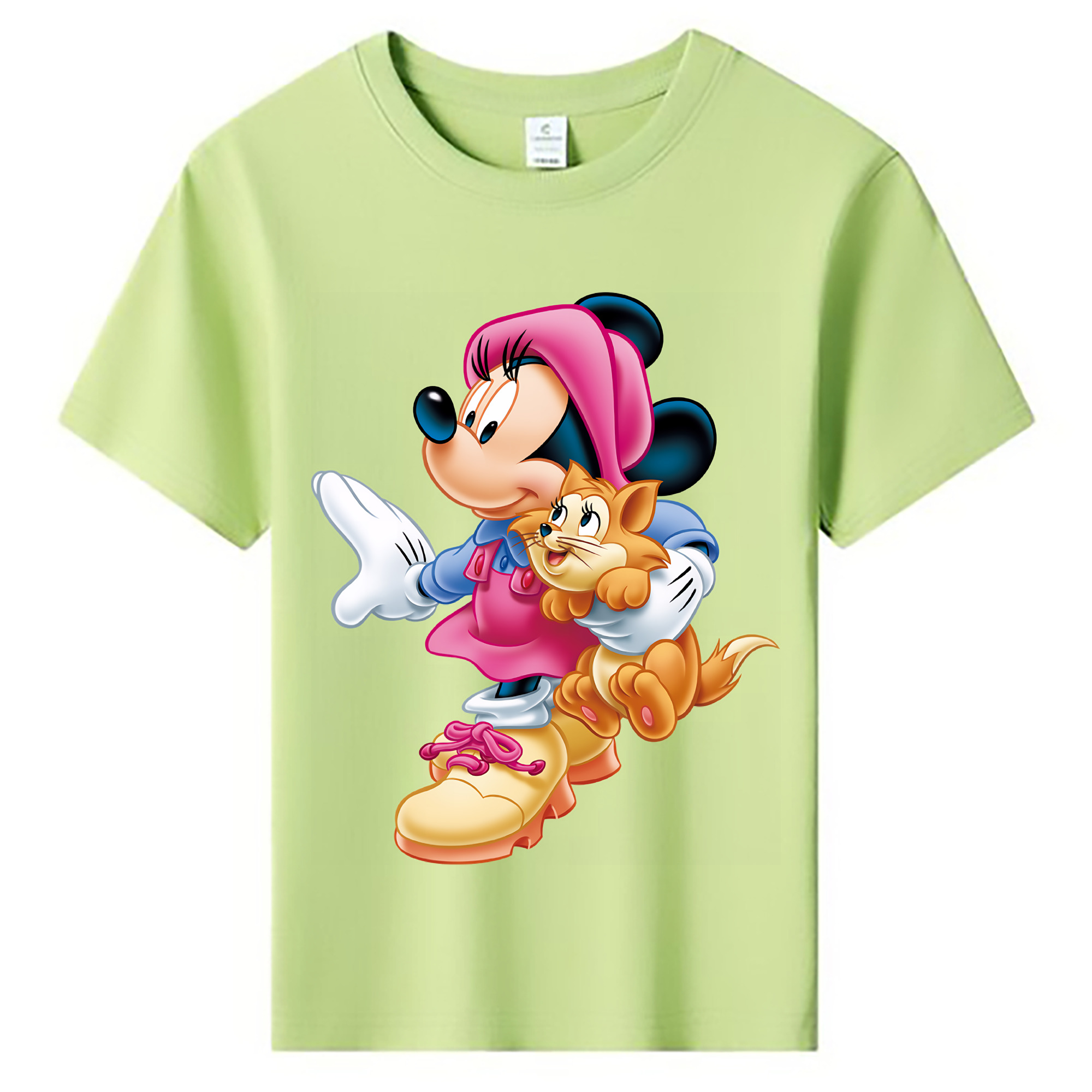 （画像用） ミッキーマウス Mickey Mouse 綿100％キッズTシャツ（フロントプリント）